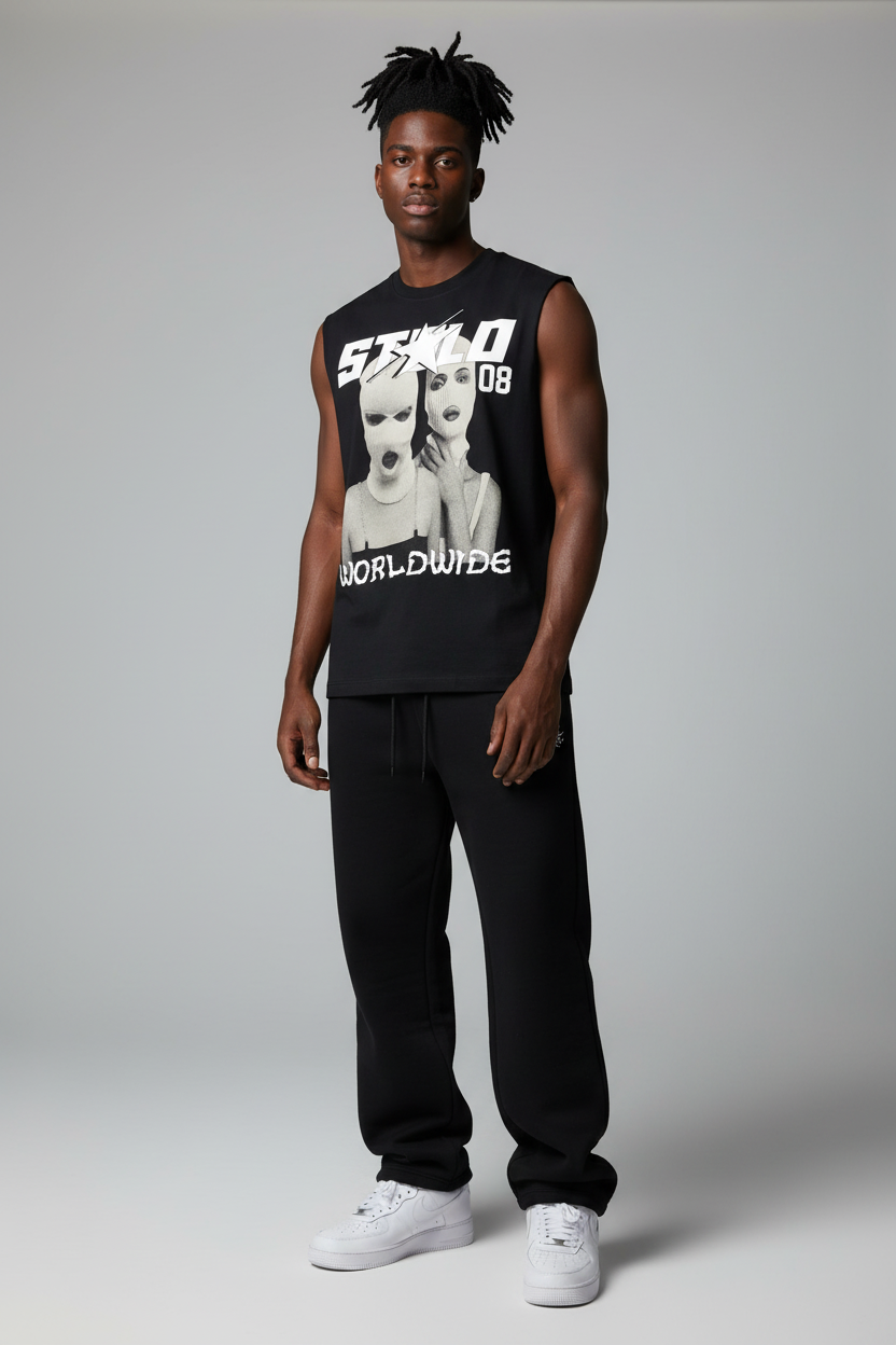 Stolo Clothing Co SKIED UP 2026 Raw Edge Cotton Tank Top Tee