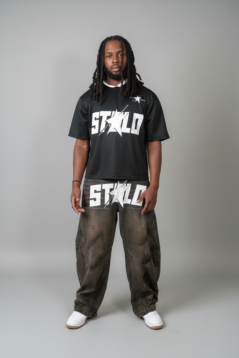 Stolo Clothing Co STARCHILD REBORN Striped Boxy Polo Tee