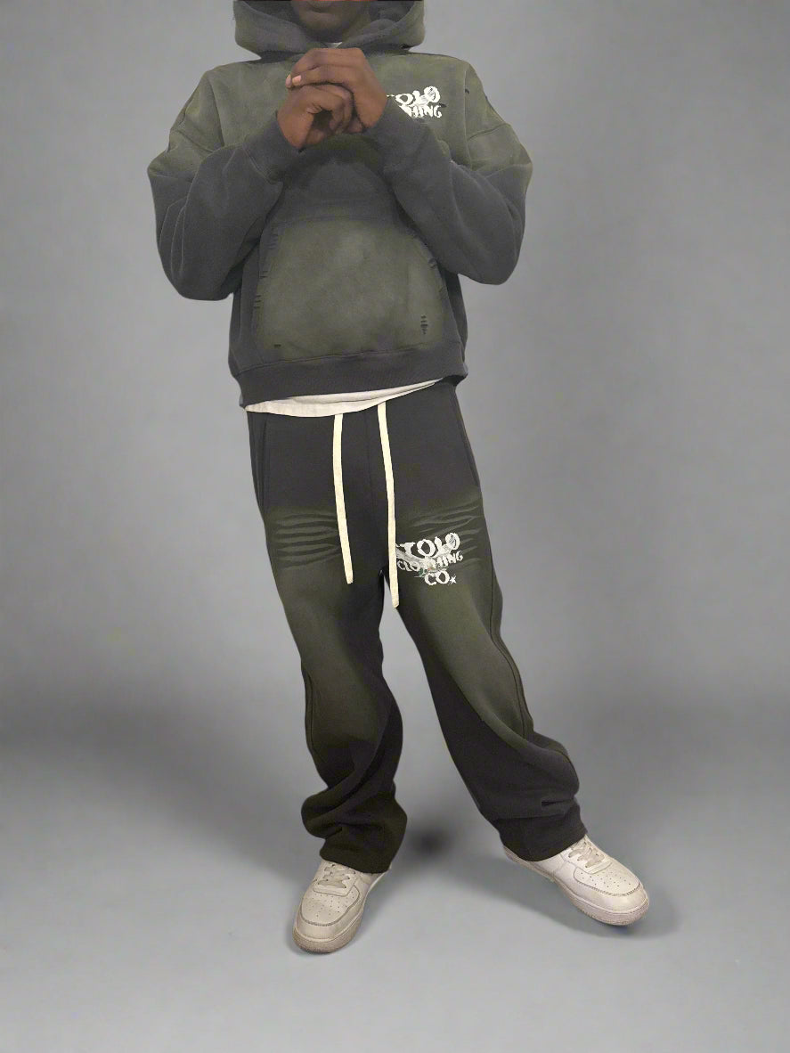 Stolo Clothing Co Birdies Hand-Frayed Sun Faded Boxy Hoodie