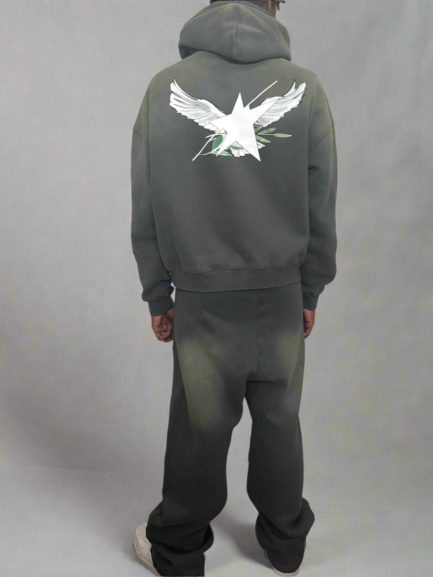 Stolo Clothing Co Birdies Hand-Frayed Sun Faded Boxy Hoodie