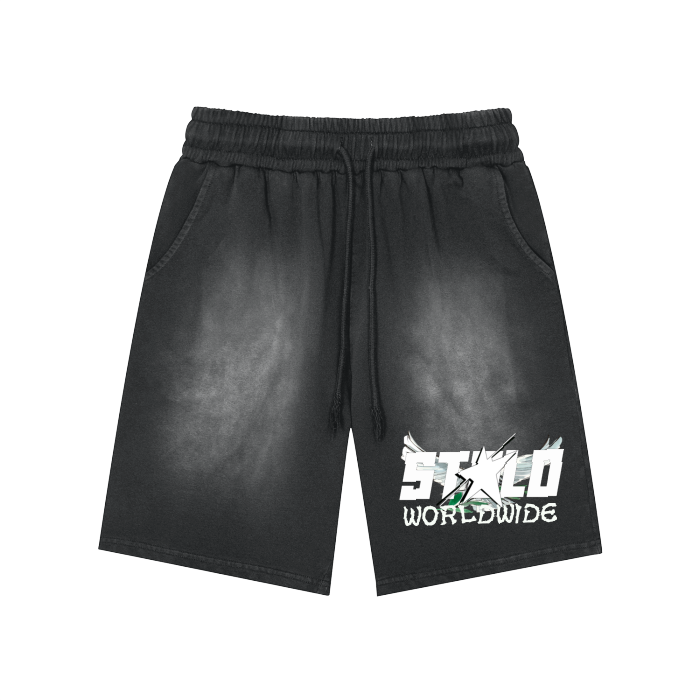 Stolo Clothing Co STOLO WORLD WIDE Patch Monkey Washed Shorts