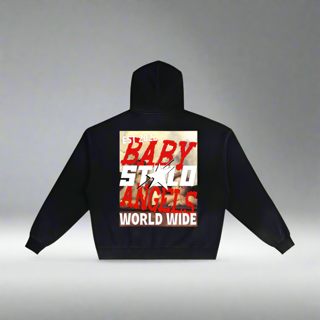 Limited Edition Stolo Clothing Co BABY ANGELS Hand-Frayed Sun Faded Double Zip Up Hoodie