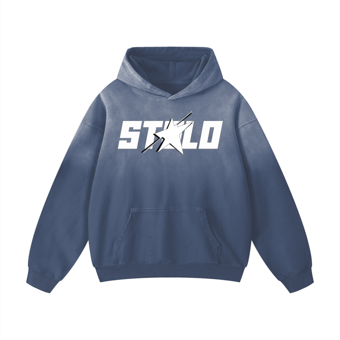 Stolo Clothing Co Starchild Heavyweight Pure Cotton Monkey Washed Hoodie [ PINK, BLUE & BLACK]