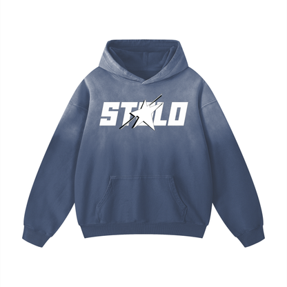 Stolo Clothing Co Starchild Heavyweight Pure Cotton Monkey Washed Hoodie [ PINK, BLUE & BLACK]