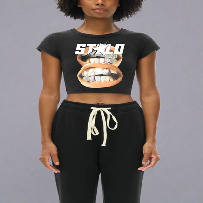 Stolo Clothing Co Double SMILE Fitted Crop Tee