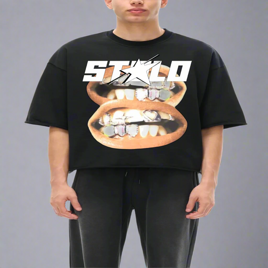 Stolo Clothing Co DOUBLE SMILE French Terry Raw Edge Tee