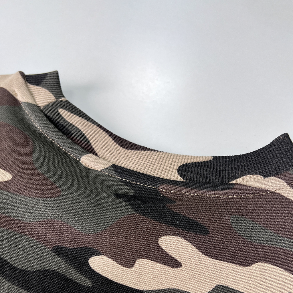 Stolo Clothing Co STARCHILD ARMY CAMO Cropped French Terry Crewneck Sweatshirt (420 GSM)