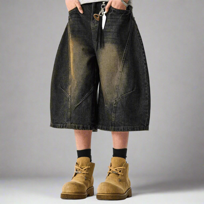 Stolo Clothing Co Essential Unisex Wide-Leg Curved Blade Denim Shorts (JORTS)