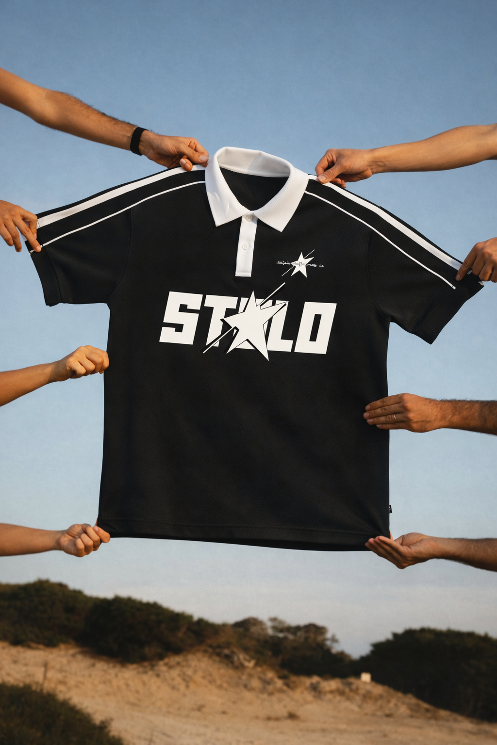 Stolo Clothing Co STARCHILD Contrast Collar Short-Sleeve Polo Tee Shirt