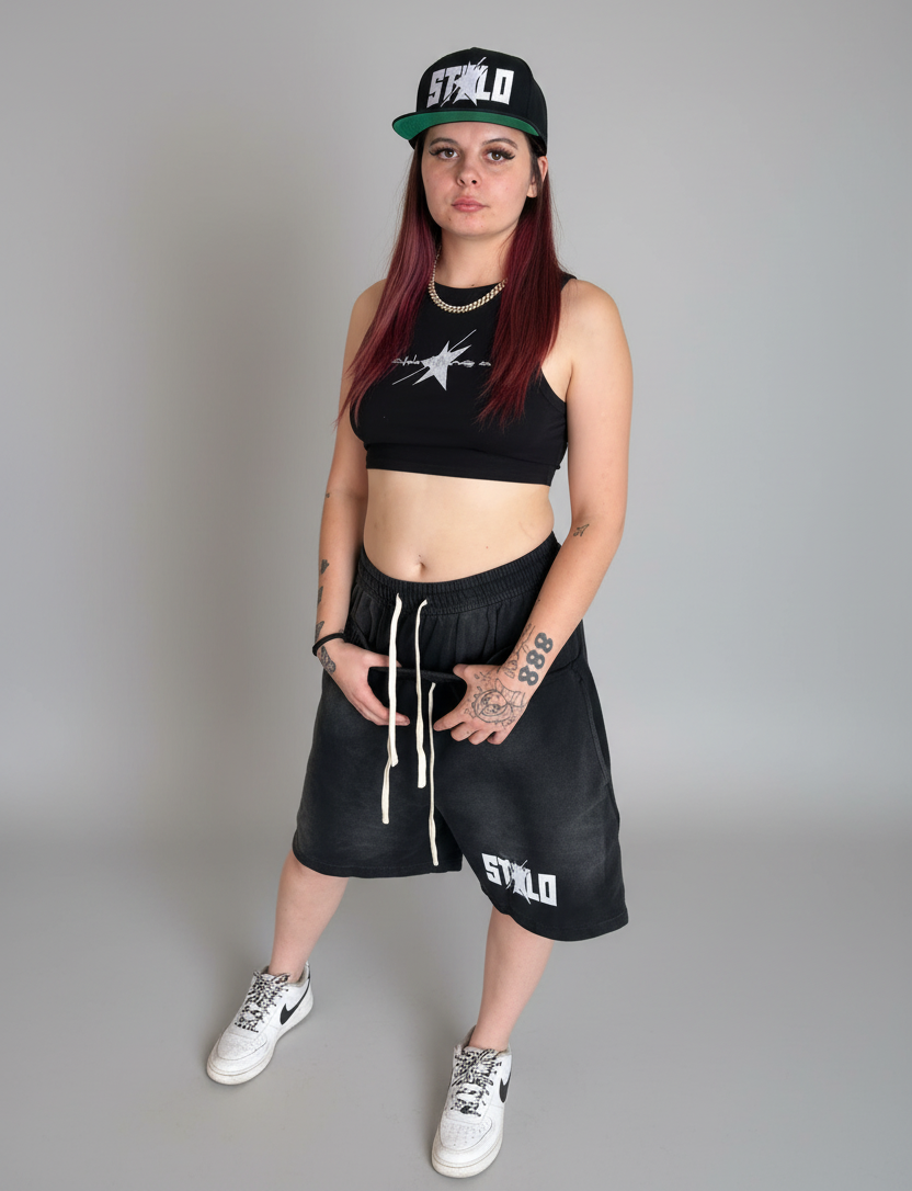 Stolo Clothing Co STARCHILD Sun Faded Cotton Slub Double Waistband Shorts (320GSM)