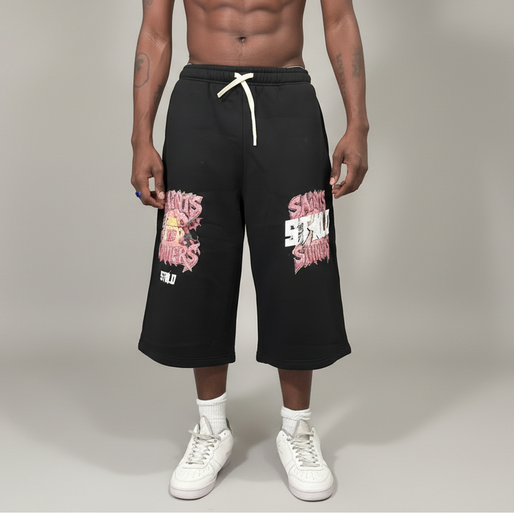 Stolo Clothing Co SAINTS VS SINNERS BAGGY 3/4 LENGTH  SWEATPANTS (350GSM)