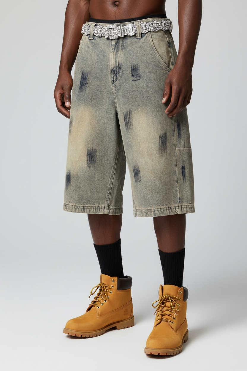 Stolo Clothing Co 224 Archive Wash Curve Blade Denim Shorts (JORTS)