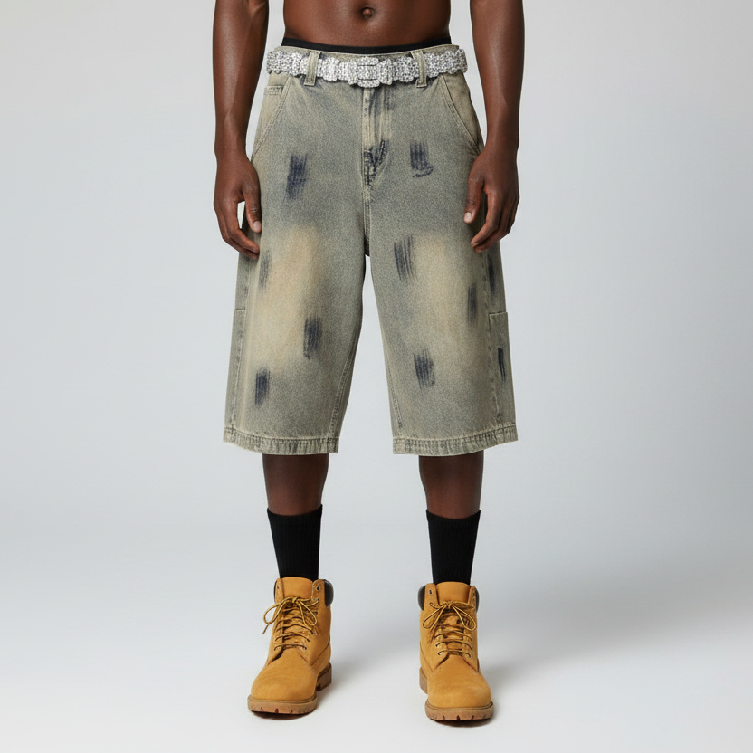 Stolo Clothing Co 224 Archive Wash Curve Blade Denim Shorts (JORTS)