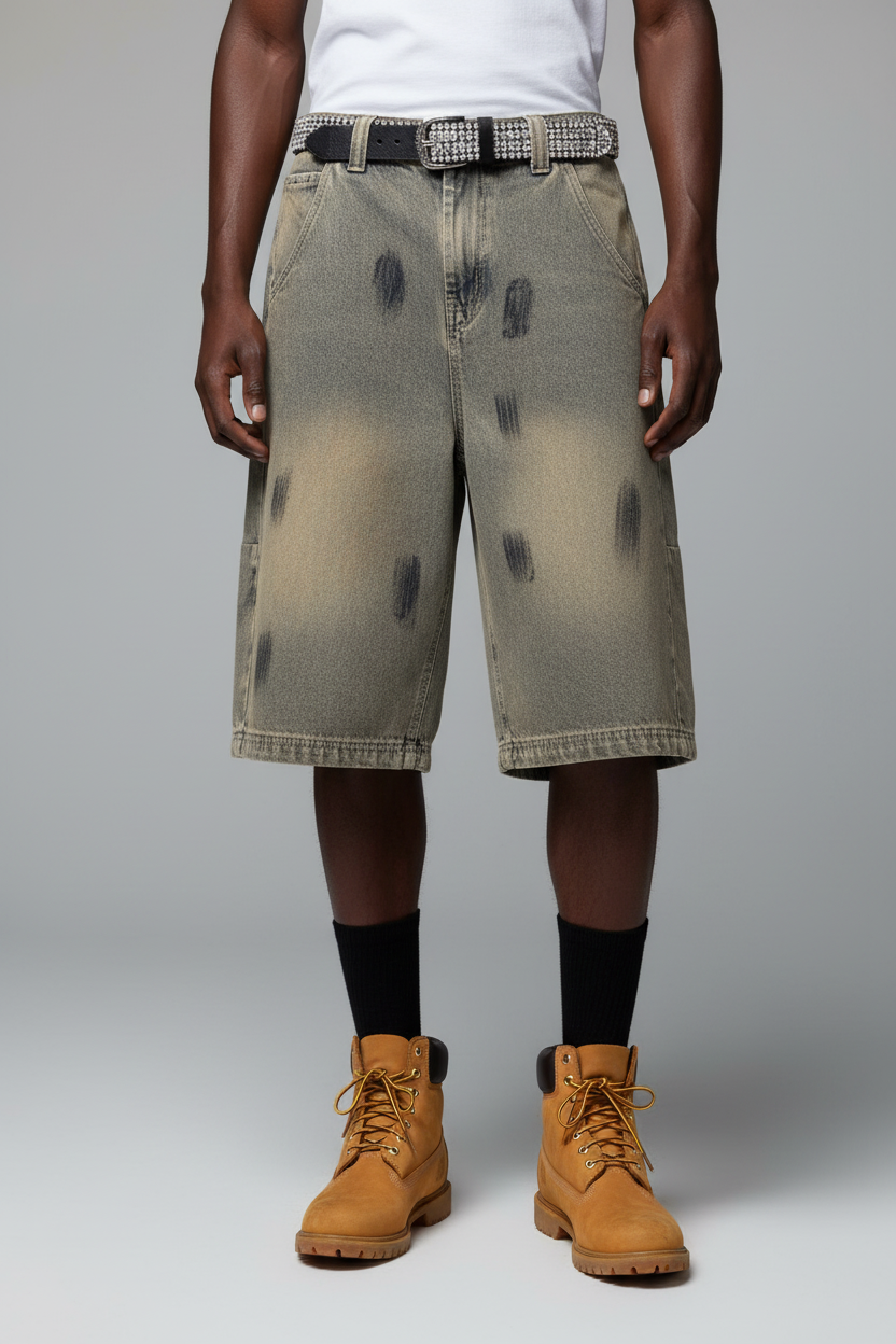 Stolo Clothing Co 224 Archive Wash Curve Blade Denim Shorts (JORTS)