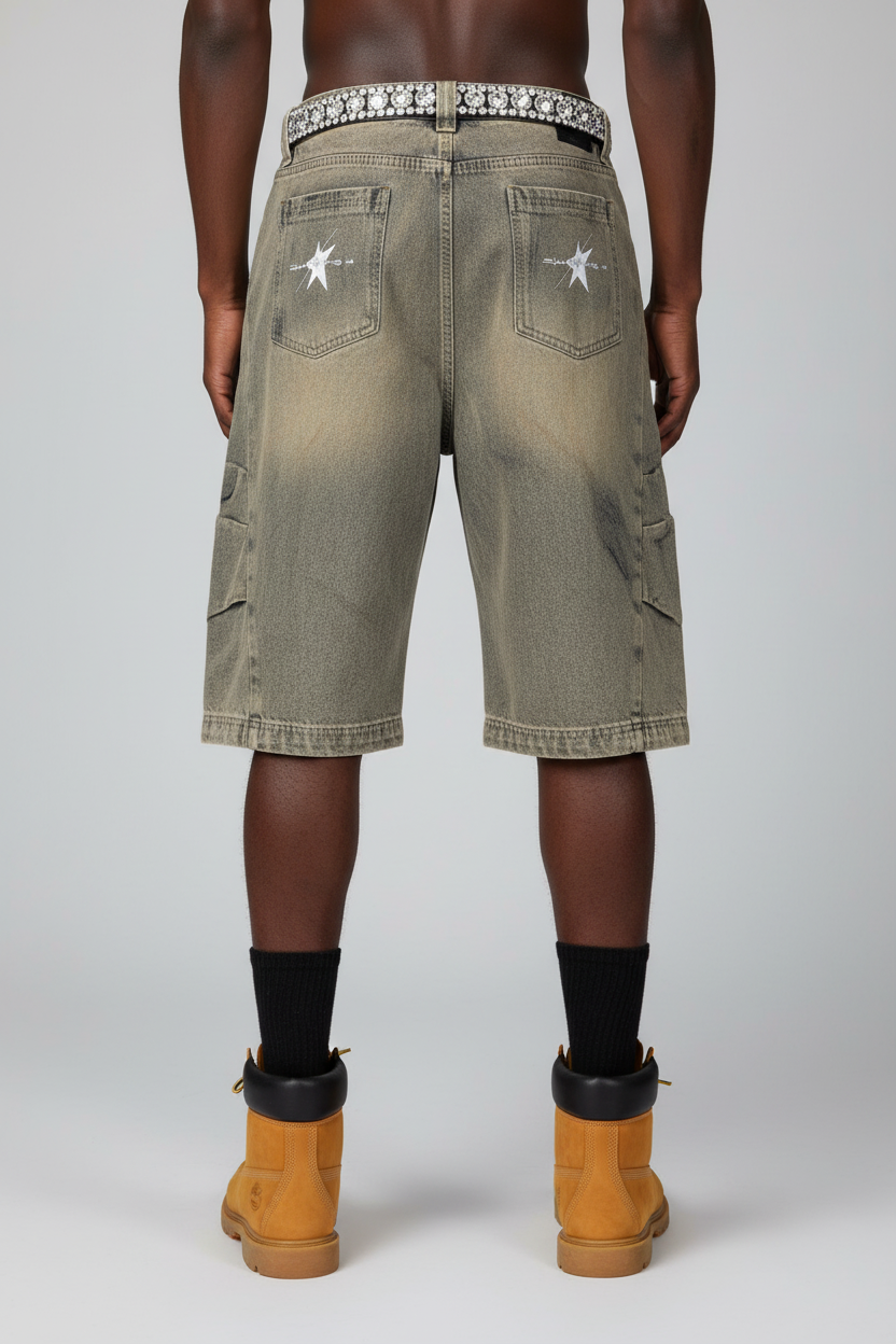 Stolo Clothing Co 224 Archive Wash Curve Blade Denim Shorts (JORTS)