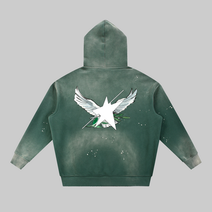 Limited Edition Stolo Clothing Co Birdies Vintage Washed Frayed Fleece Hoodie