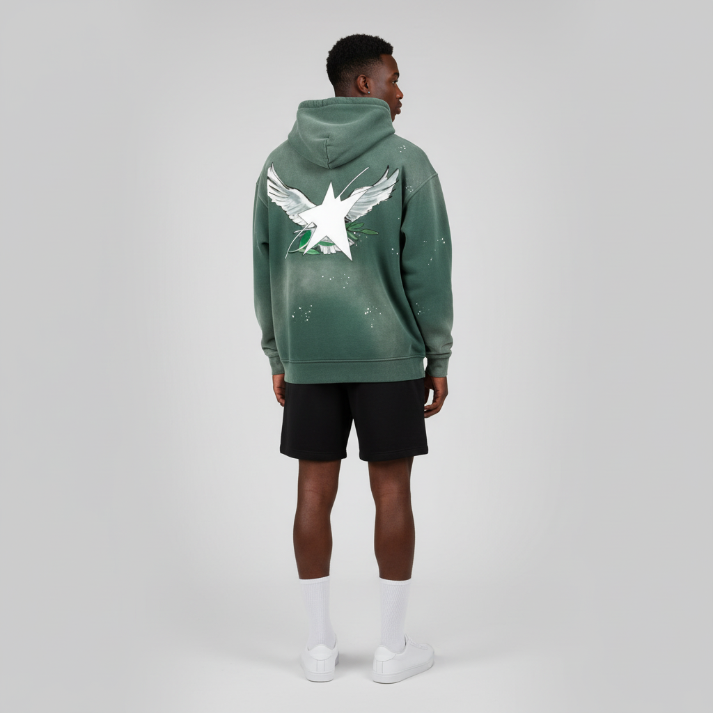 Limited Edition Stolo Clothing Co Birdies Vintage Washed Frayed Fleece Hoodie