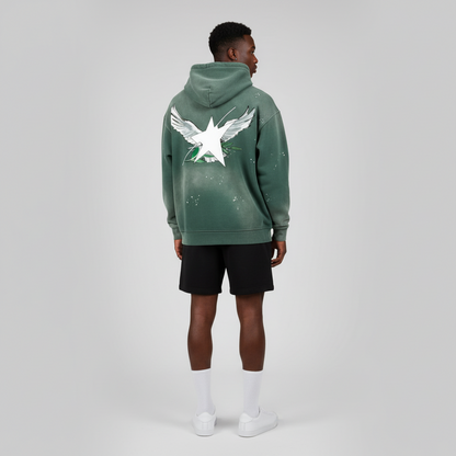 Limited Edition Stolo Clothing Co Birdies Vintage Washed Frayed Fleece Hoodie