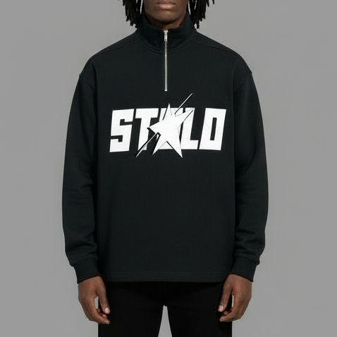 Stolo Clothing Co STARCHILD Classic Quater-Zip Fleece Long Sleeve Tee
