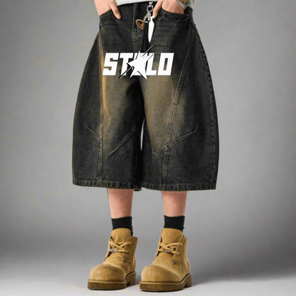 Stolo Clothing Co STARCHILD Unisex Wide-Leg Curved Blade Denim Shorts (JORTS)