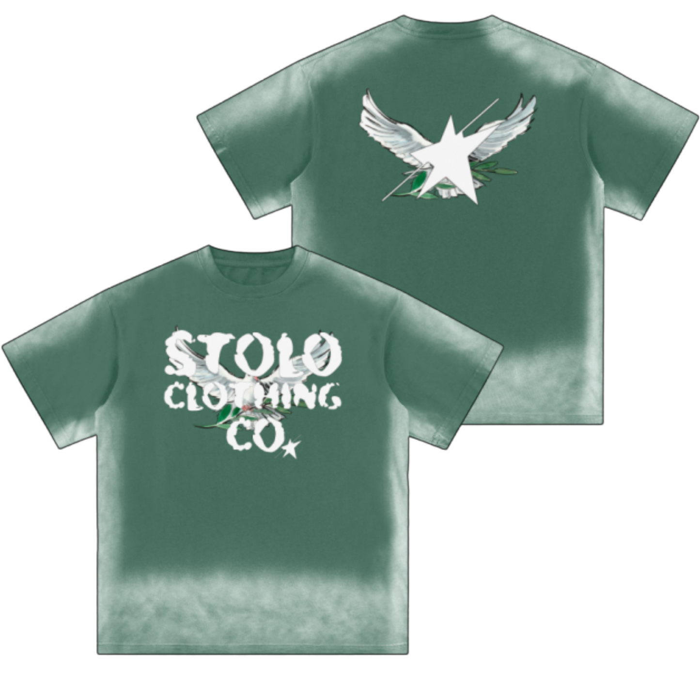 Limited Edition Stolo Clothing Co Birdies Monkey Washed Drop Shoulder Tee