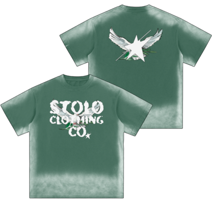 Limited Edition Stolo Clothing Co Birdies Monkey Washed Drop Shoulder Tee