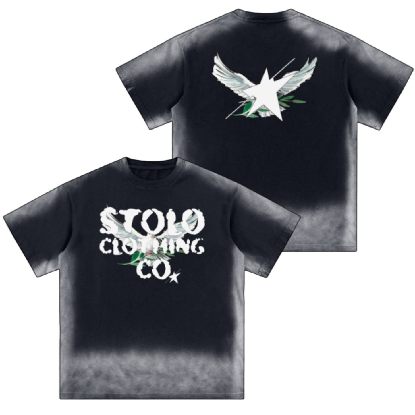 Limited Edition Stolo Clothing Co Birdies Monkey Washed Drop Shoulder Tee