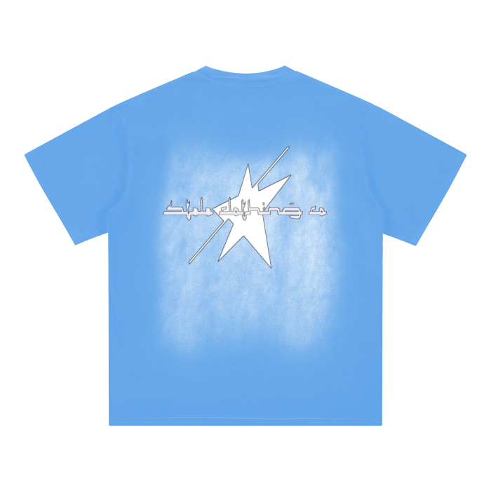 Stolo Clothing Co SMILE Monkey Washed Drop Shoulder Tee [BLUE]