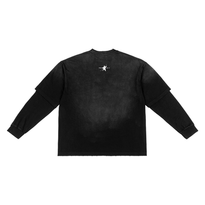 Stolo Clothing Co EVIL NUN Sun Faded Hand-Frayed Double Layered Tee