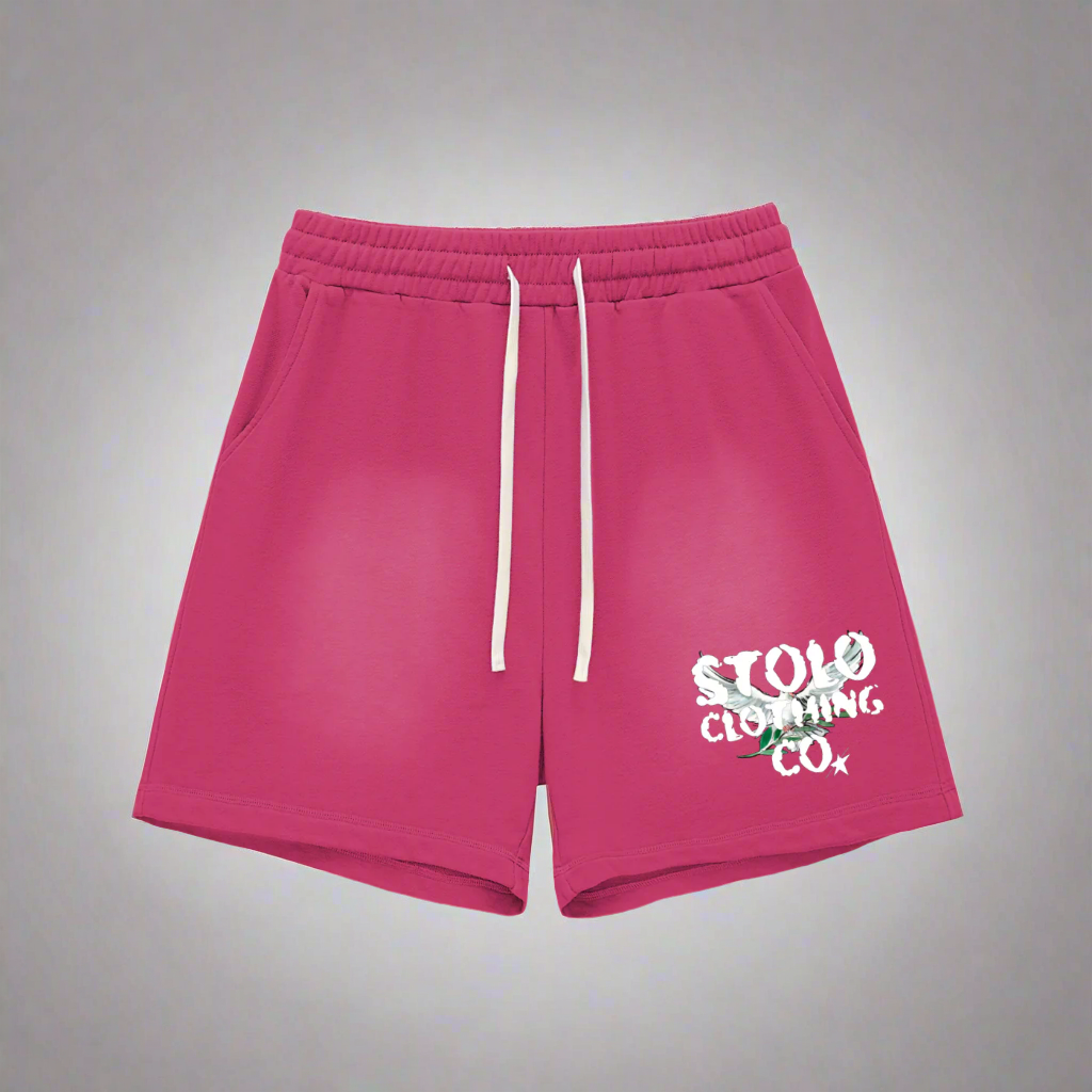 Stolo Clothing Co Birdies Sun Faded Raw Edge Cotton Shorts