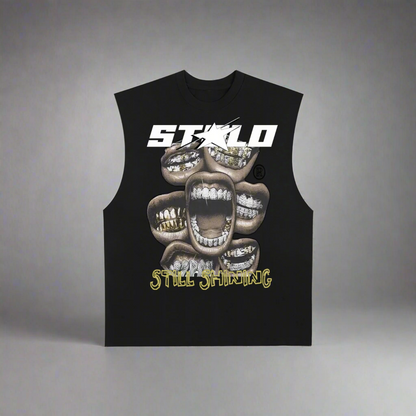 Limited Edition Stolo Clothing Co STILL SHINNING Raw Edge Cotton Tank Top Tee
