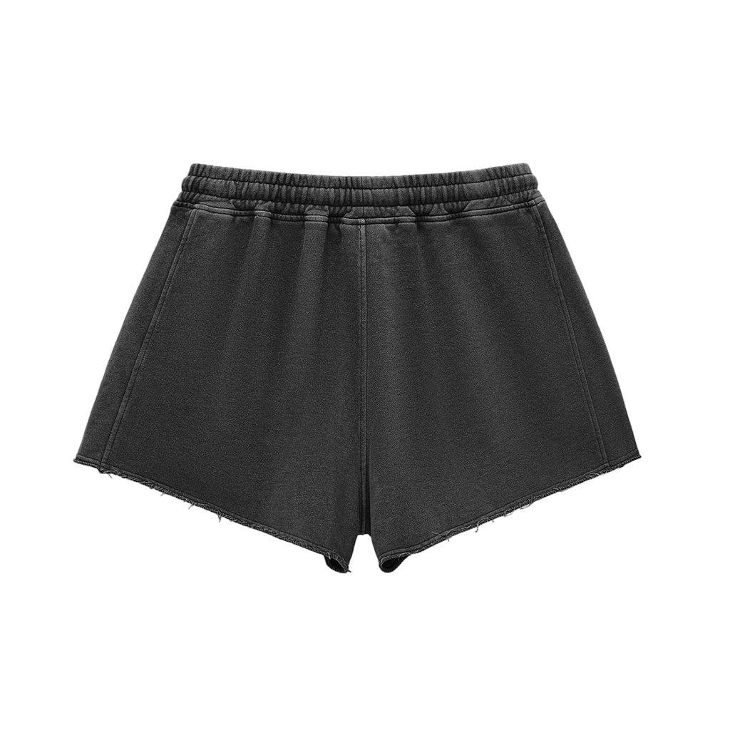 Stolo Clothing Co Birdies Snow Washed Raw Edge Drawstring Shorts