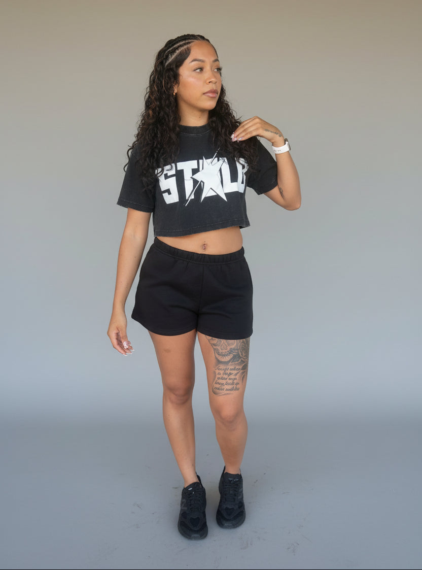 Stolo Clothing Co STARCHILD Washed Loose-Fit Heavyweight Cropped Tee (230 GSM)