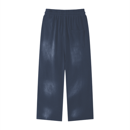 Stolo Clothing Co Starchild Pure Cotton Handcrafted Monkey Wash Baggy Sweatpants [ BLACK & BLUE ]