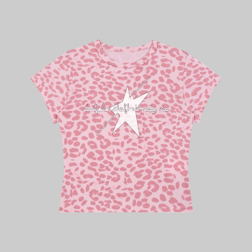 Stolo Clothing Co REBORN Leopard Print Fitted Crop Tee