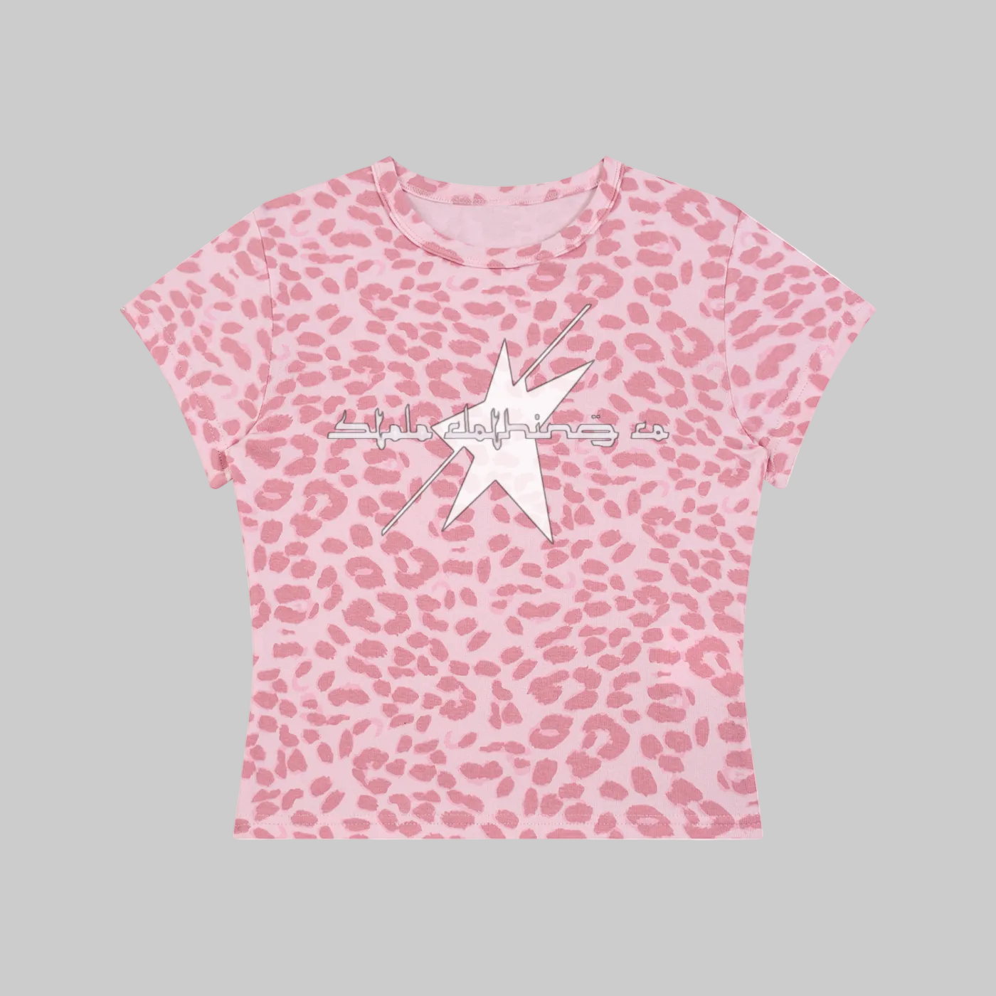 Stolo Clothing Co REBORN Leopard Print Fitted Crop Tee