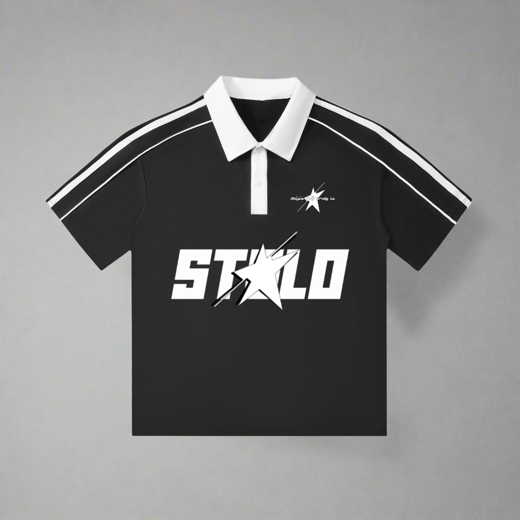 Stolo Clothing Co STARCHILD Contrast Collar Short-Sleeve Polo Tee Shirt