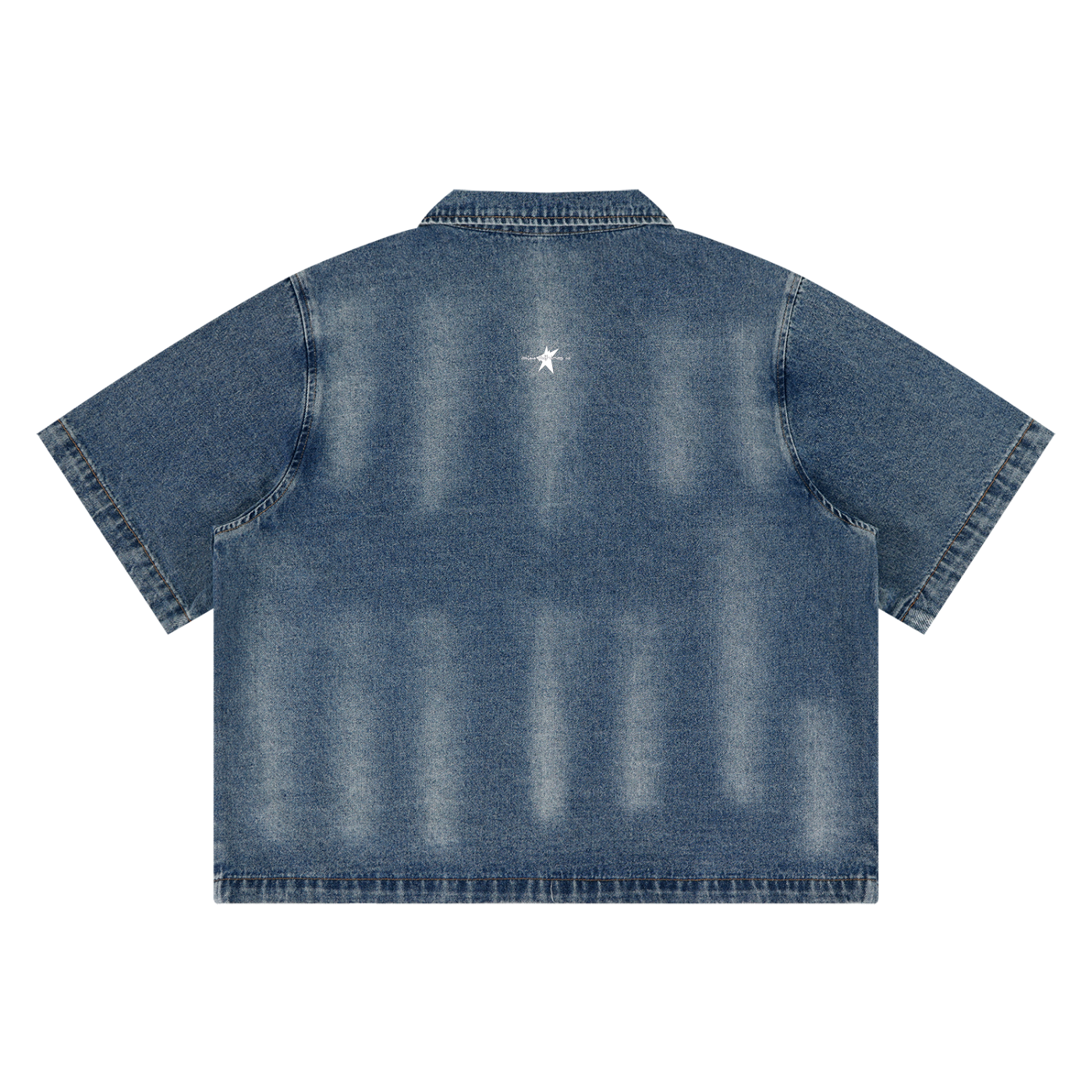Stolo Clothing Co STARCHILD REBORN  Sun Faded Vintage Washed Full-Zip Denim Tee Shirt