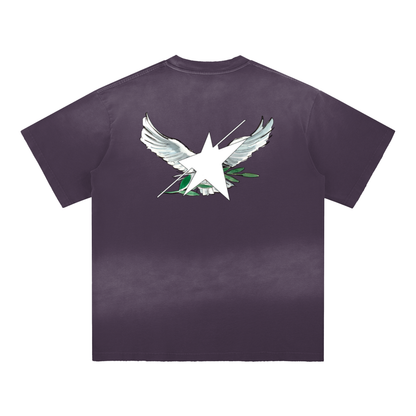 Limited Edition Stolo Clothing Co Birdies Sun Faded Hand-Frayed Cotton Tee