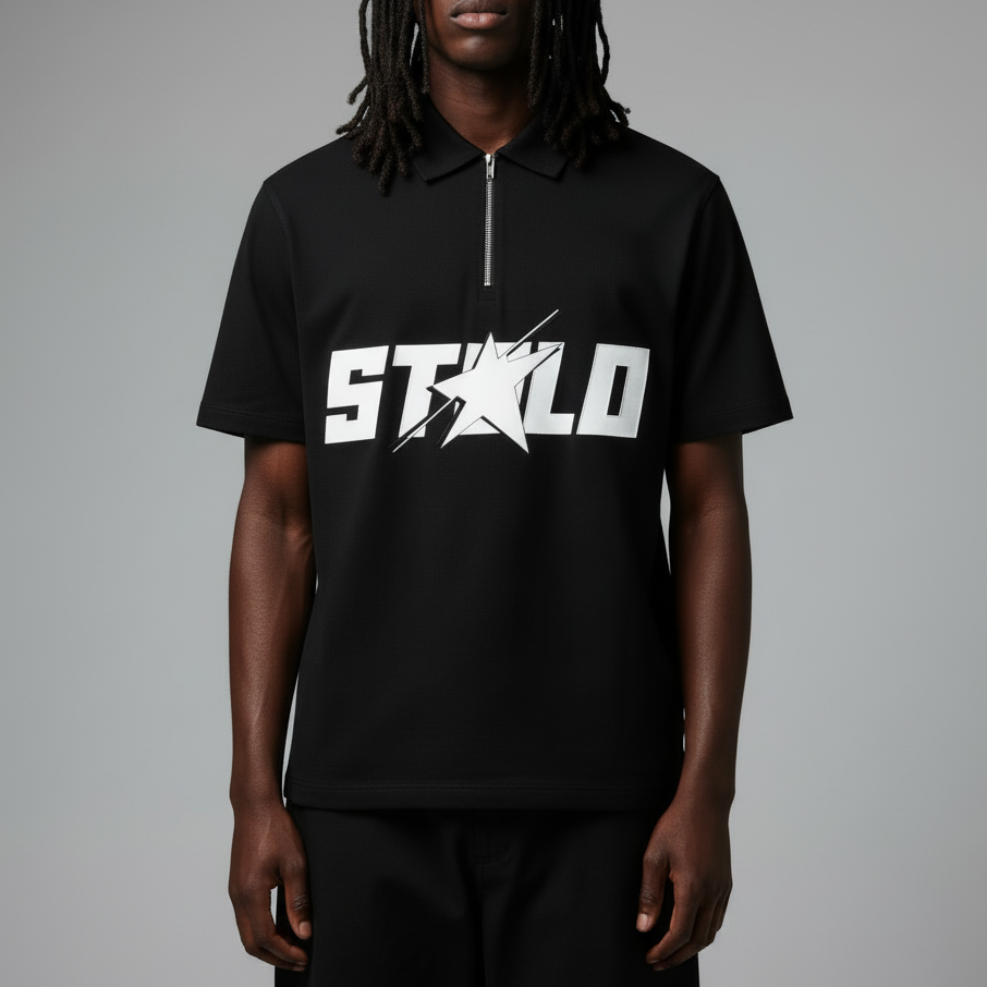 Stolo Clothing Co STARCHILD Quarter-Zip Cotton Unisex Polo Tee