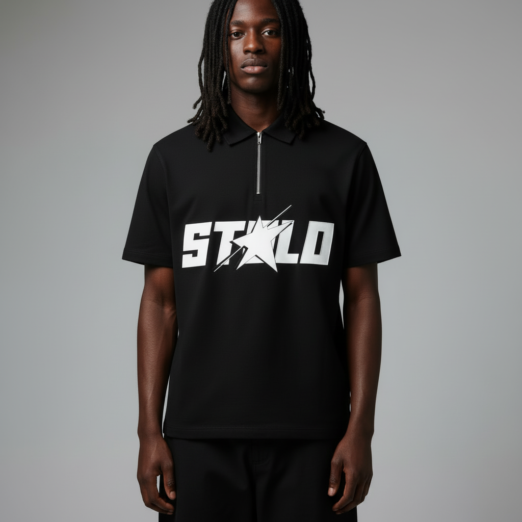 Stolo Clothing Co STARCHILD Quarter-Zip Cotton Polo Tee