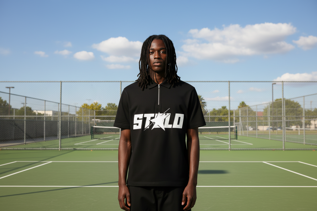 Stolo Clothing Co STARCHILD Quarter-Zip Cotton Unisex Polo Tee