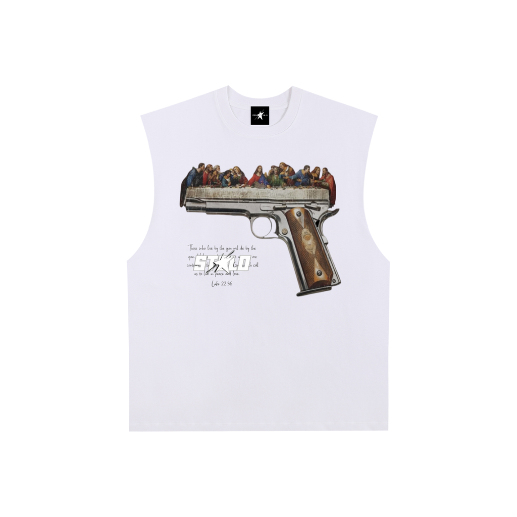 Stolo Clothing Co LUKE 22:34 Raw Edge Cotton Tank Top Tee (230 GSM)