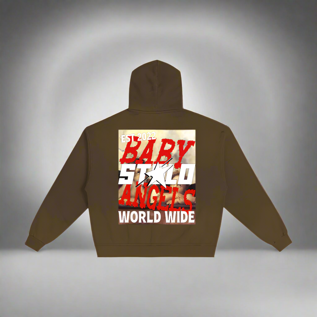 Limited Edition Stolo Clothing Co BABY ANGELS Hand-Frayed Sun Faded Double Zip Up Hoodie