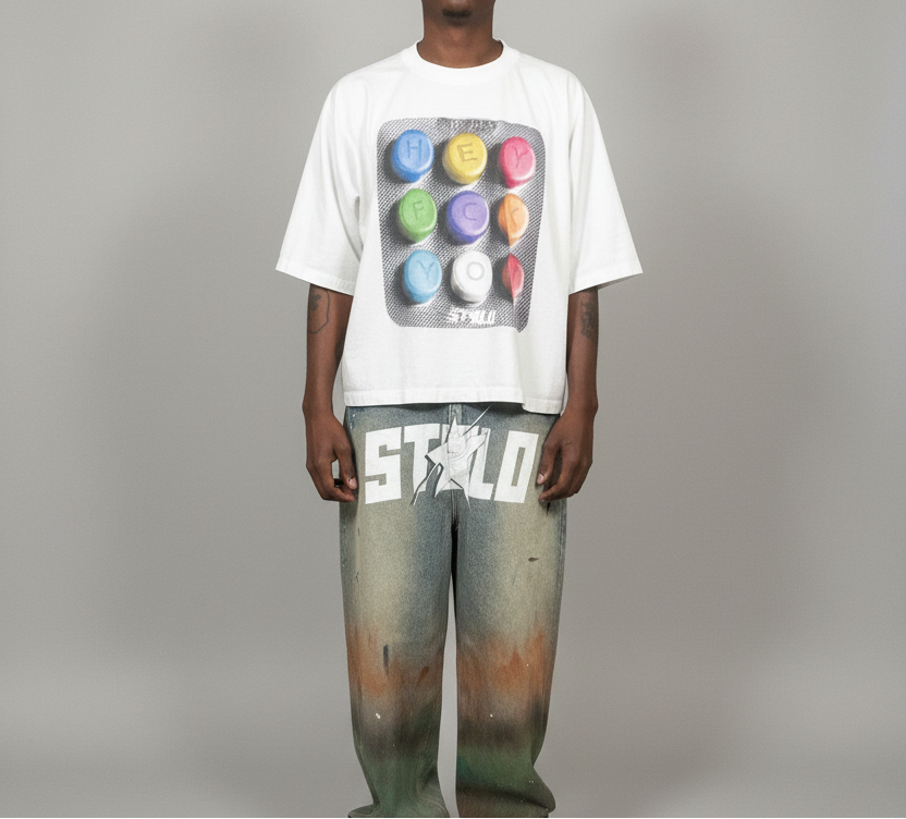 Stolo Clothing Co PAIN PILL Oversized Boxy Tee