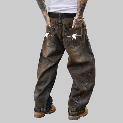 Stolo Clothing Co STARCHILD Reversed Bottom Washed Baggy Curve Blade Unisex Denim Jeans
