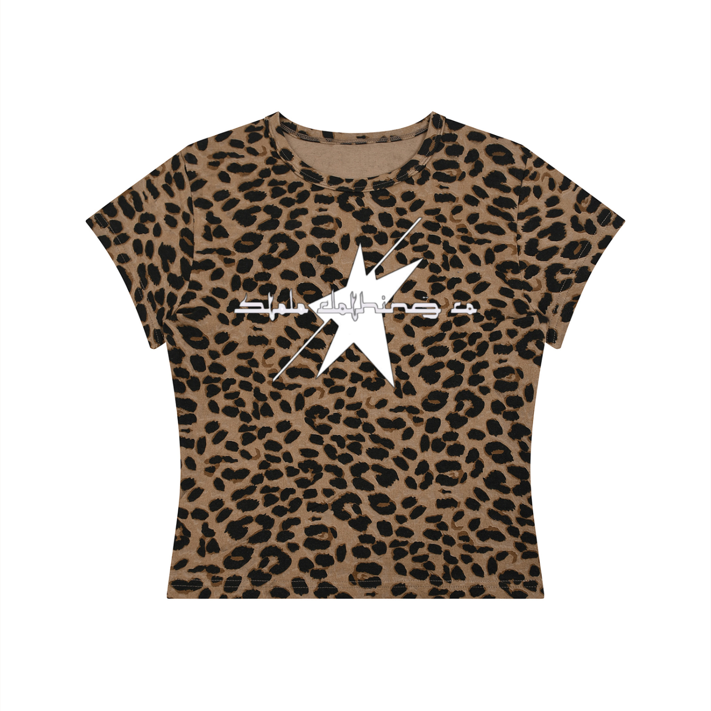 Stolo Clothing Co REBORN Leopard Print Fitted Crop Tee