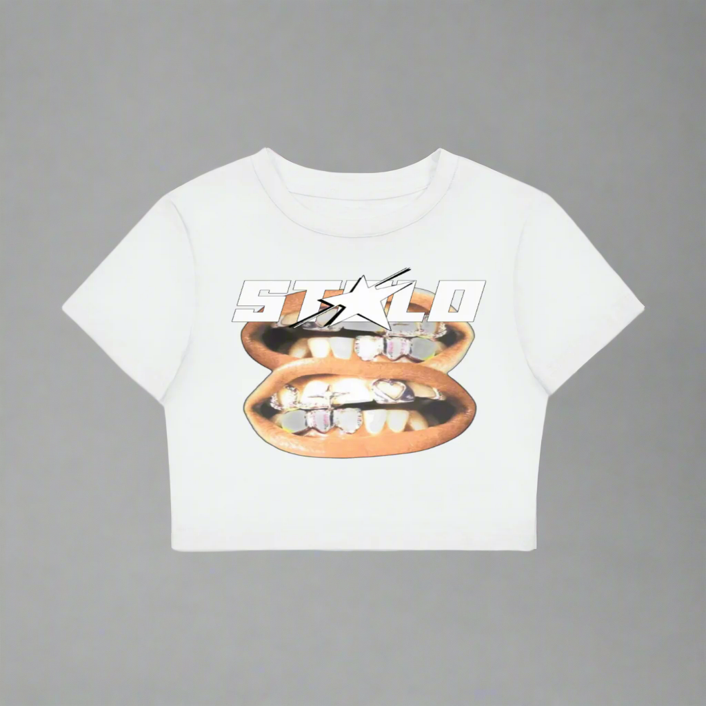 Stolo Clothing Co Double SMILE Fitted Crop Tee