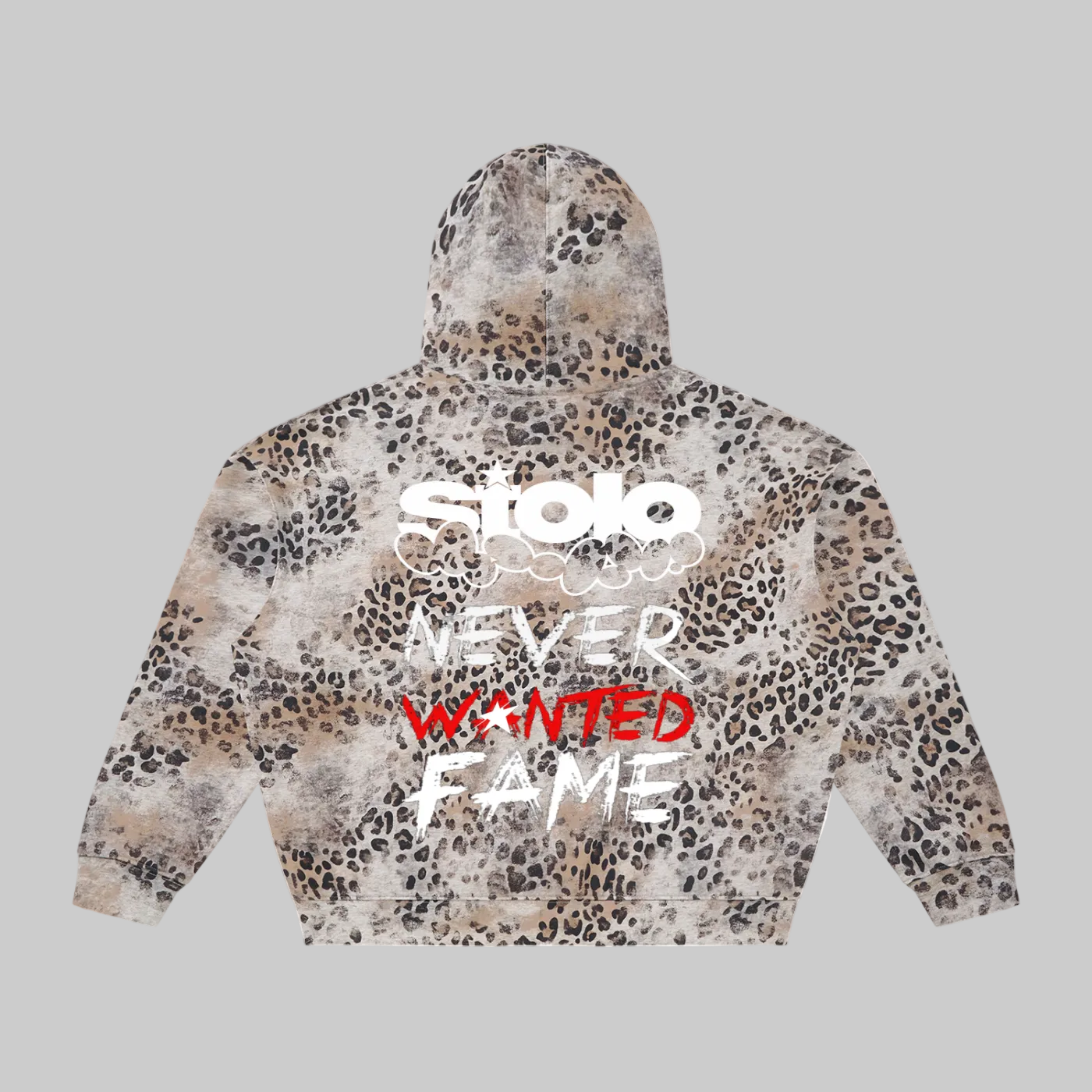 Stolo Clothing Co SKATE X R.T.K NEVER WANTED FAME Vintage Wash Leopard Full Zip Hoodie