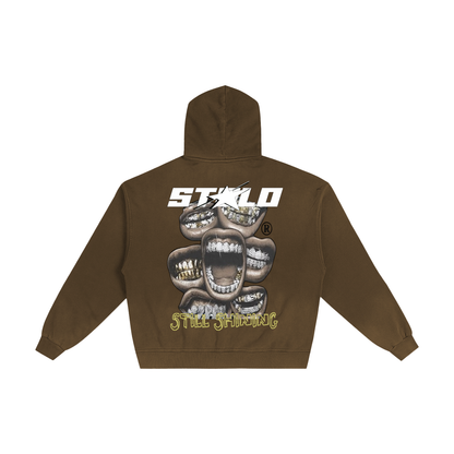 Limited Edition Stolo Clothing Co Still Shining Hand-Frayed Sun Faded Zip Up Hoodie